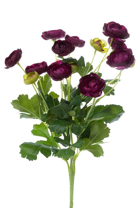 13" Silk Mini Ranunculus Bush Violet