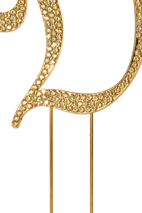 4.75" Rhinestone Monogram Letter "D" Gold