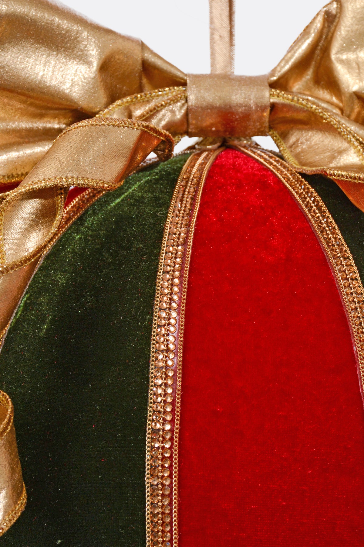 10" Velvet Bow Ball Ornament Red/Green