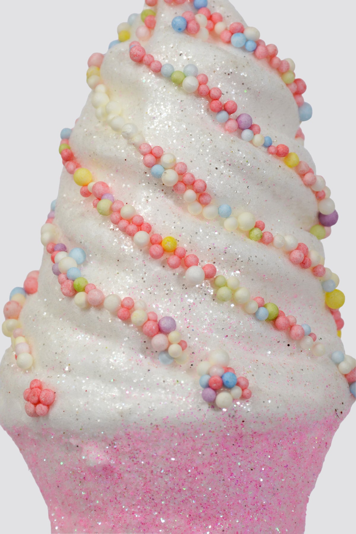 6.5" Ice Cream Cone Ornament Pink