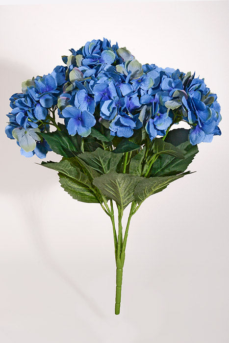 20" Silk Hydrangea Bush Dark Blue