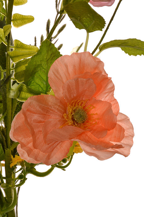18" Silk Poppy Bush Multi-Color