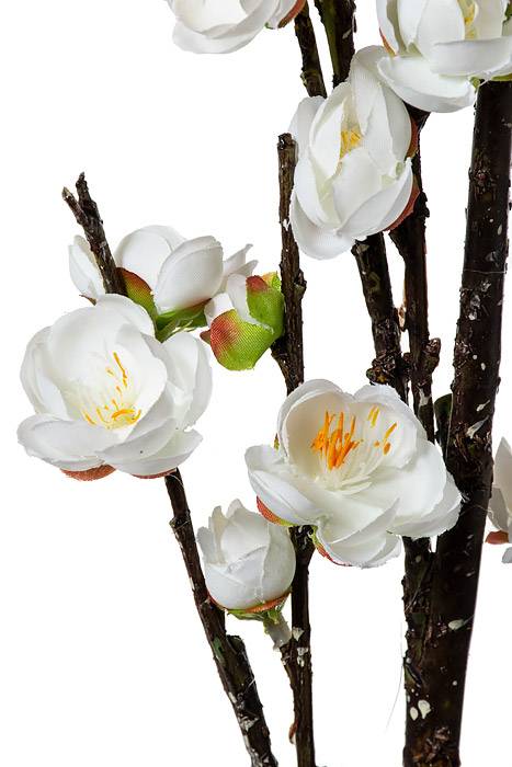 47" Silk Plum Blossom Spray White