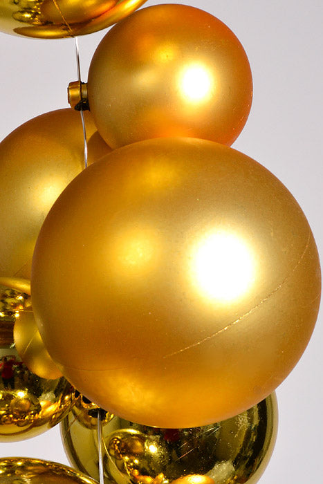 8Ft Shiny Matte Ball Garland Gold