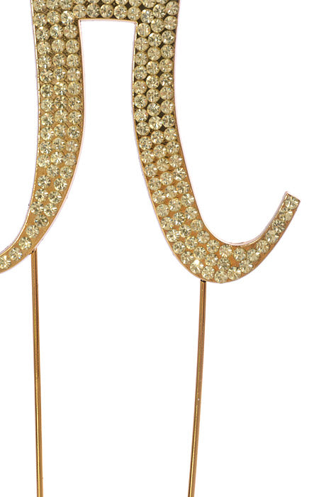 4.75" Rhinestone Monogram Letter "H" Gold