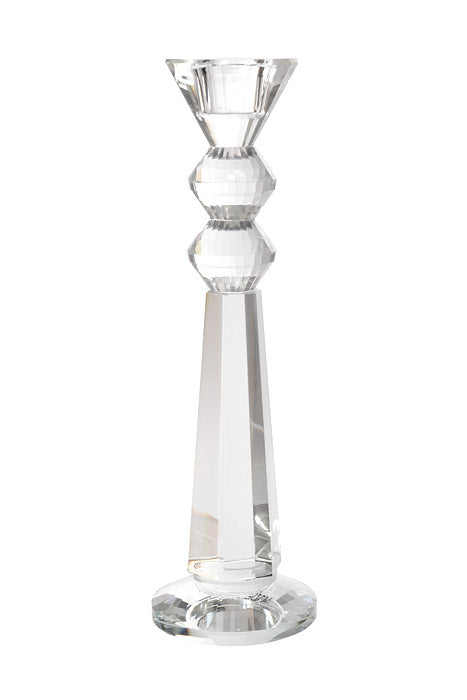 10" Crystal Single Candle Holder Clear