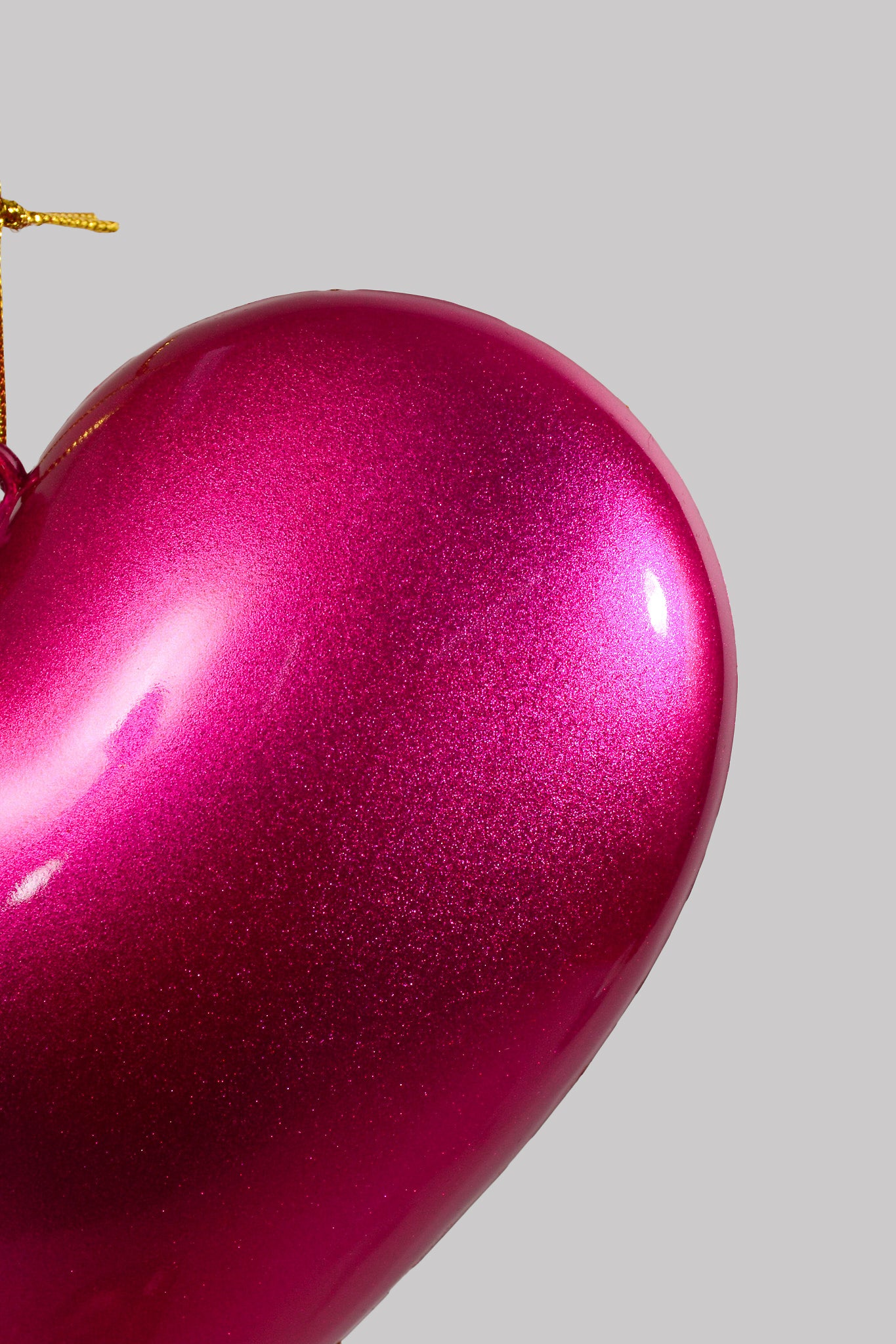 8" Plastic Heart Ornament Fuchsia
