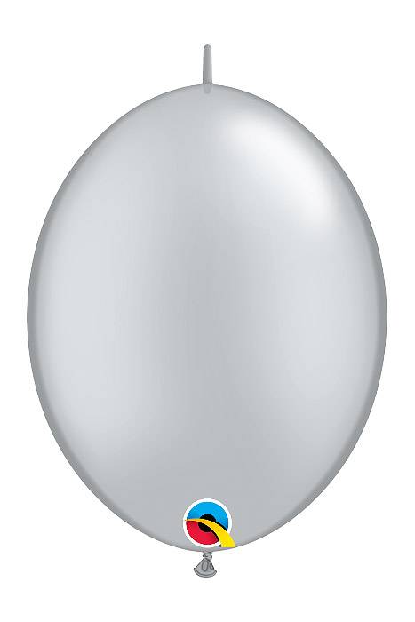 12" Qualatex Quick Link Balloons Silver