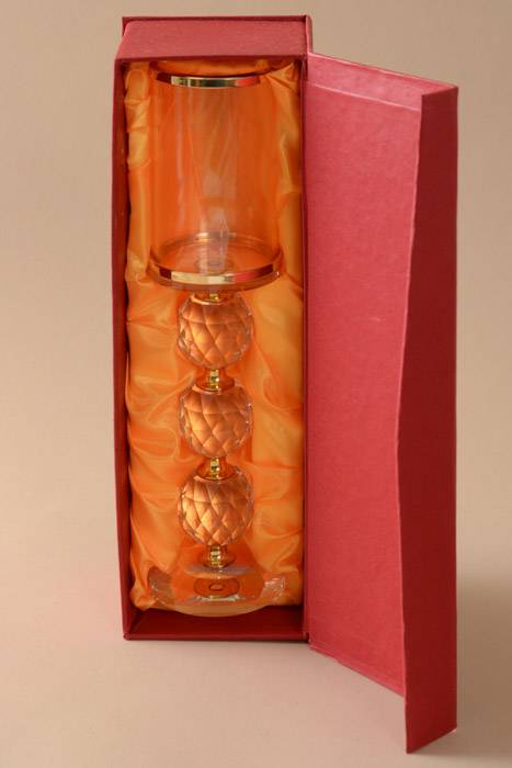 2.75" X 10.75" Crystal Candle Holder Clear Gold