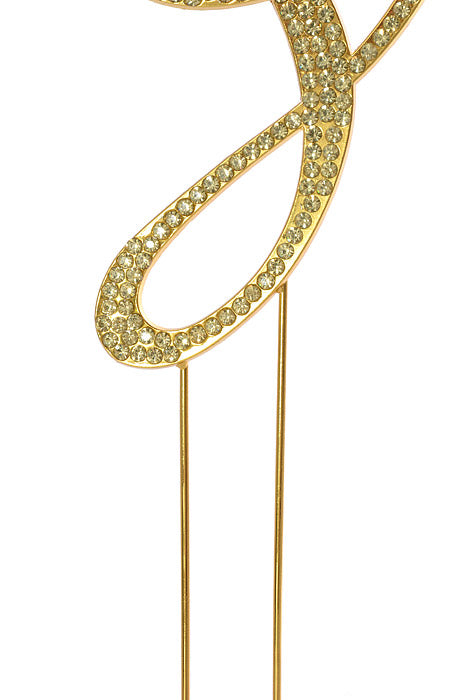4.75" Rhinestone Monogram Letter "J" Gold