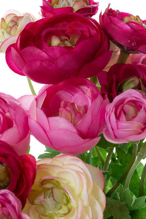 10" Silk Mini Ranunculus Bush Cerise/beauty