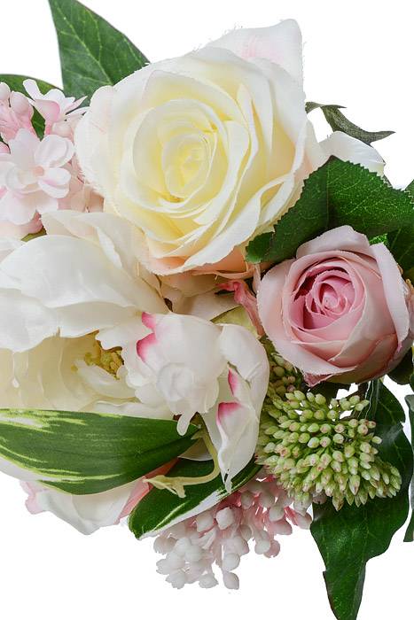 11" Peony/rose/lilac Bouquet Pink/cream