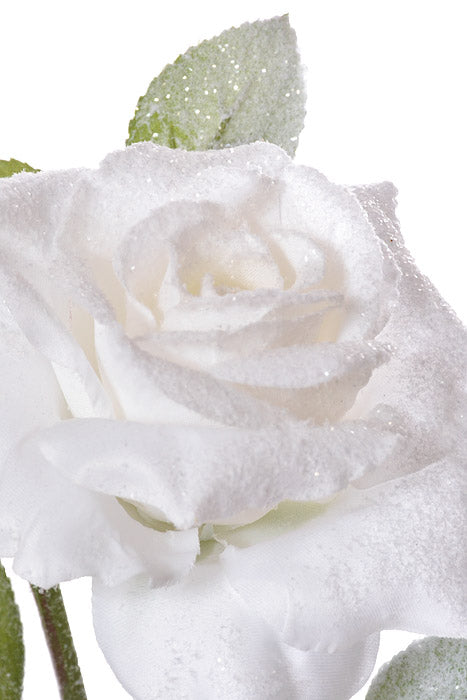 29.5" Snowed Garden Rose Spray White