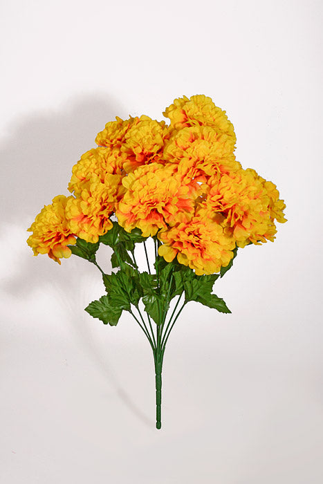 18" Artificial Marigold Bush Yellow