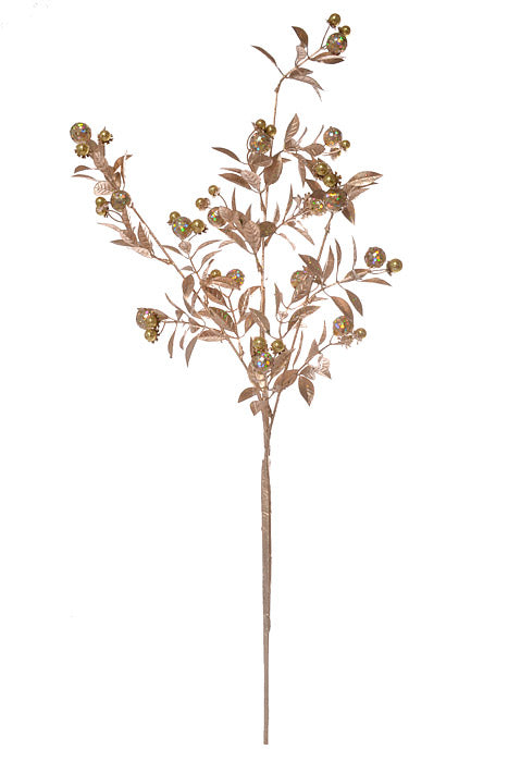 30" Glittered Berry Spray (Gold)
