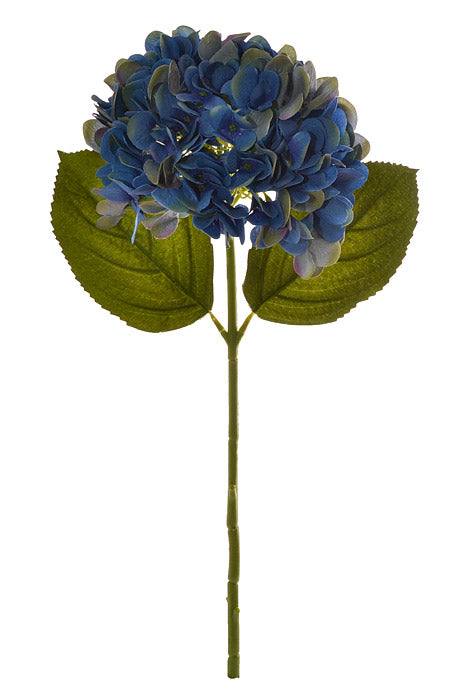 18.5" X 7" Silk Hydrangea Bloom Dark Blue