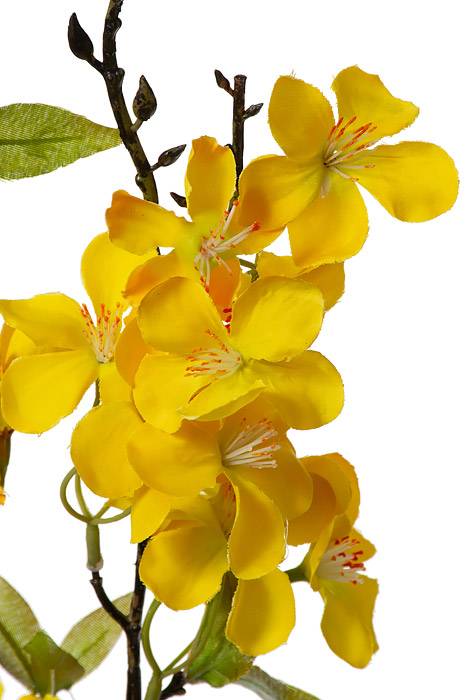 35" Silk Cherry Blossom Spray Yellow