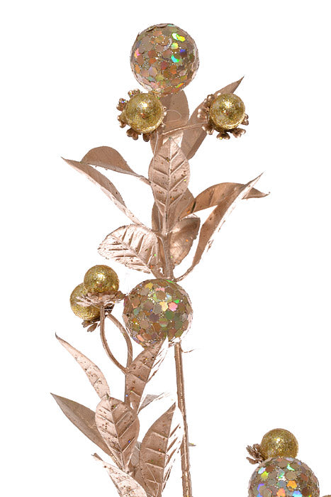 30" Glittered Berry Spray (Gold)