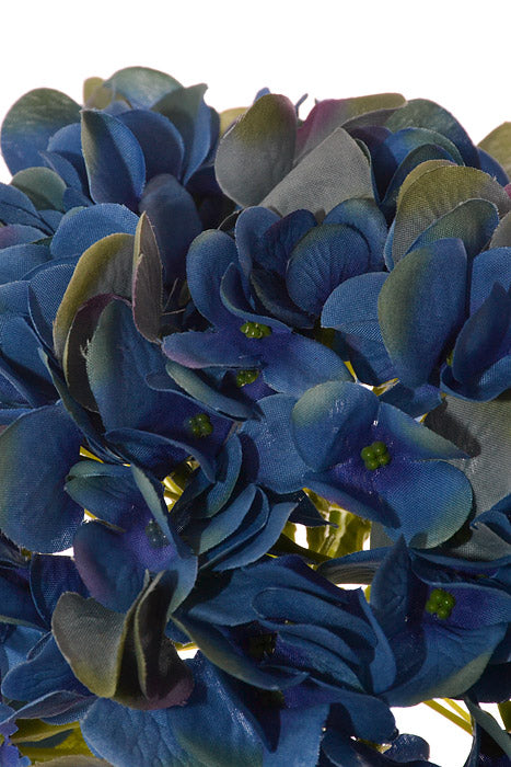 18.5" X 7" Silk Hydrangea Bloom Dark Blue