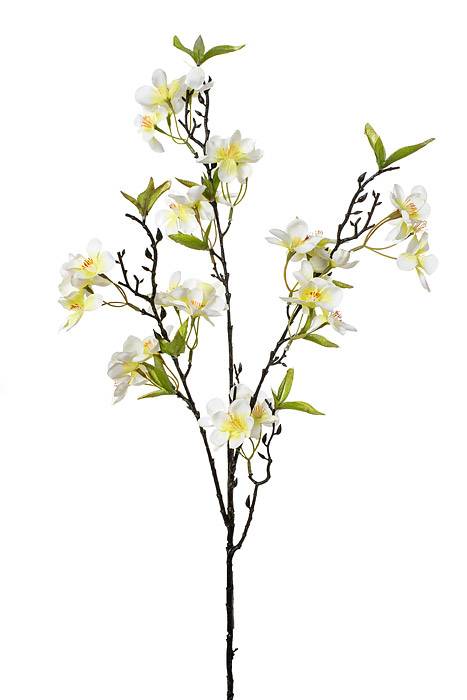 35" Silk Cherry Blossom Spray White