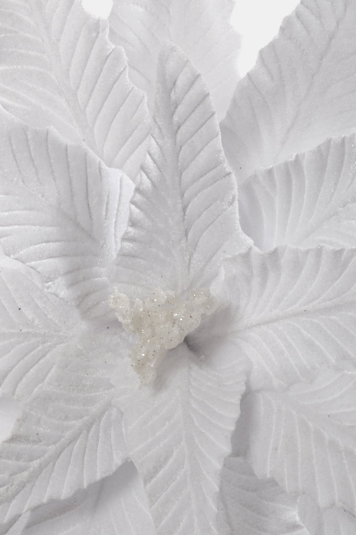 23.5" Velvet Poinsettia Stem White