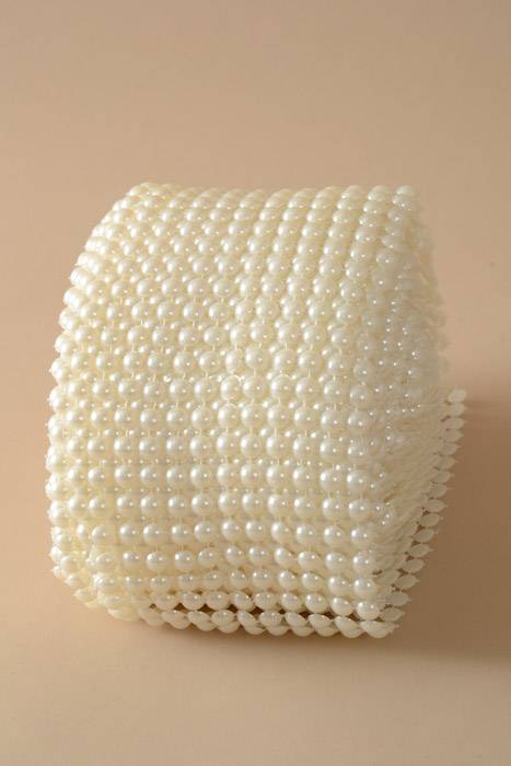 4.5" X 10yds Pearl Mesh Wrap Pearl Ivory