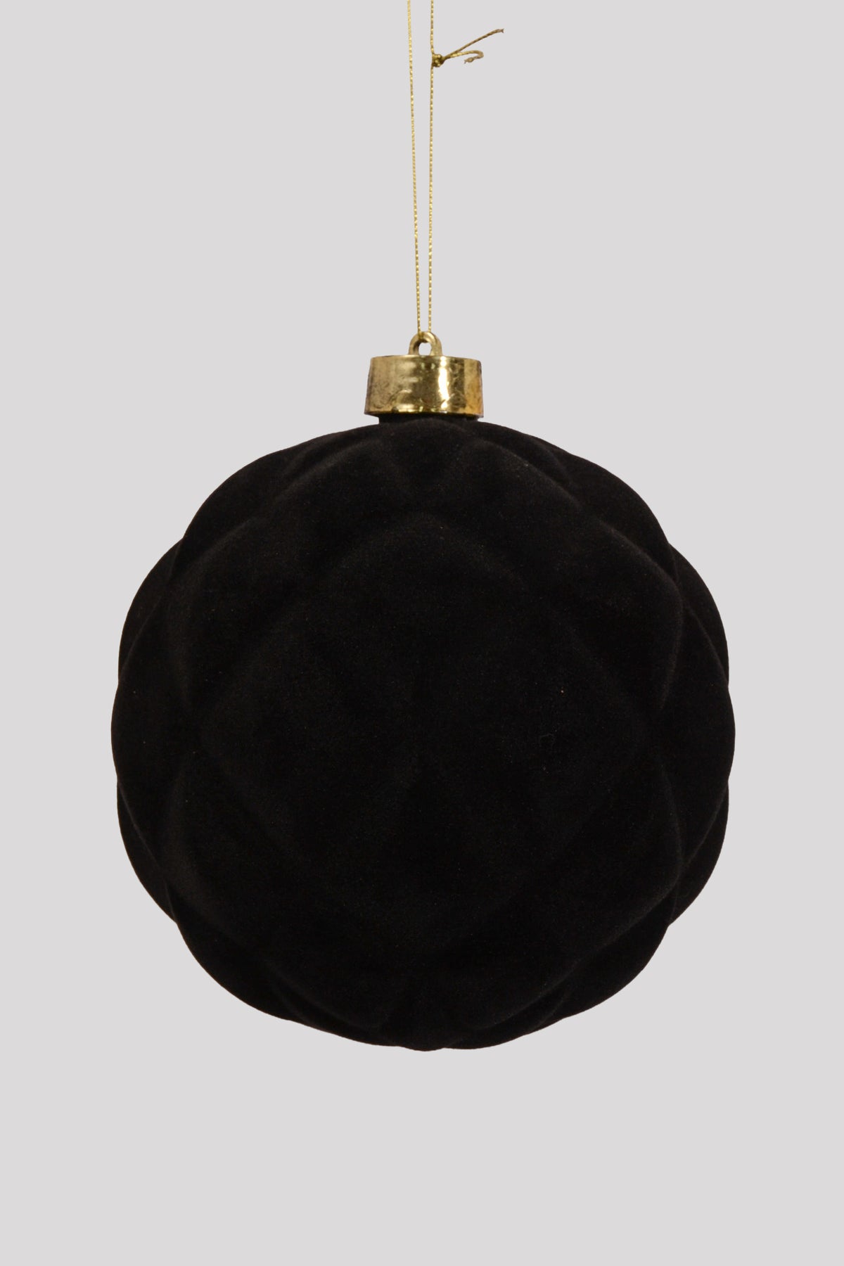 6" Flocking Ball Ornament Black Bx/2