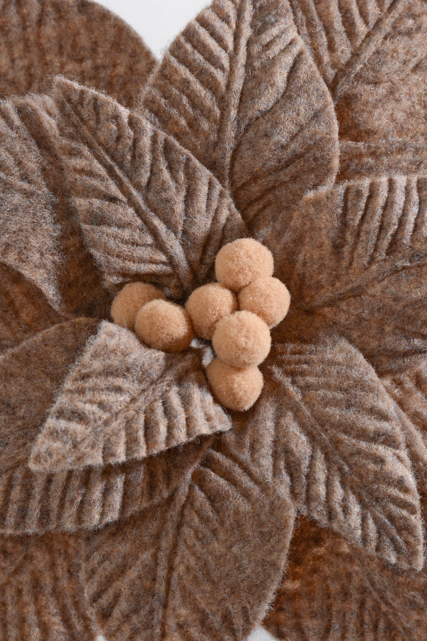 25" Poinsettia W/ Felt Center Stem Taupe