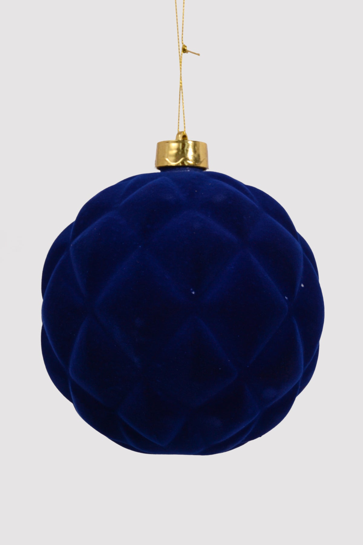 6" Flocking Ball Ornament Royal Blue Bx/2