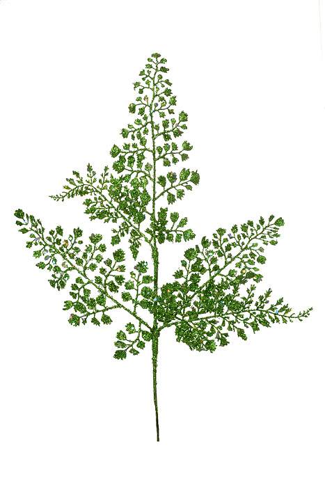 18" Glitter Sequin Maiden Hair Spray Green Pkg/3