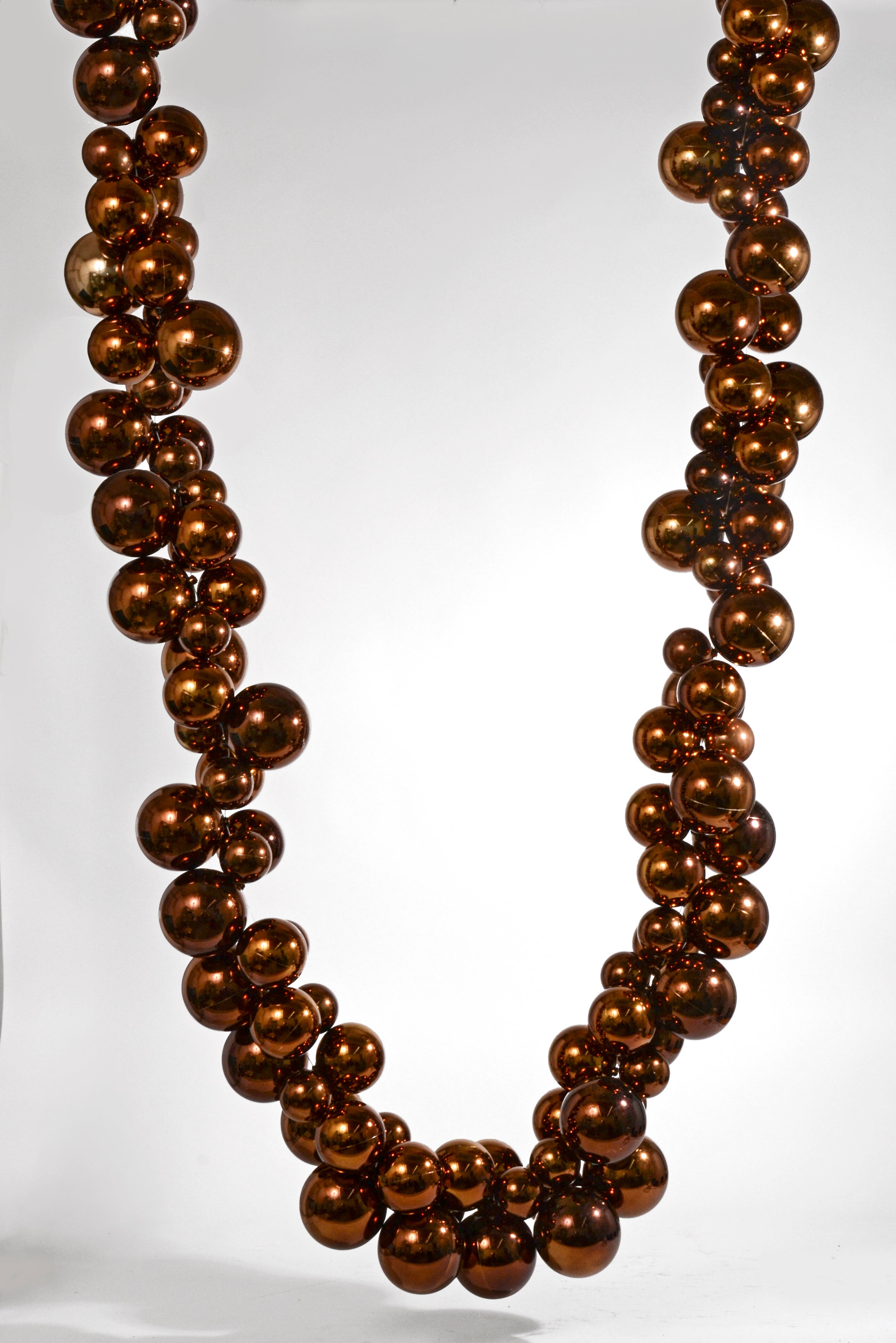 8Ft Shiny Matte Ball Garland Chocolate