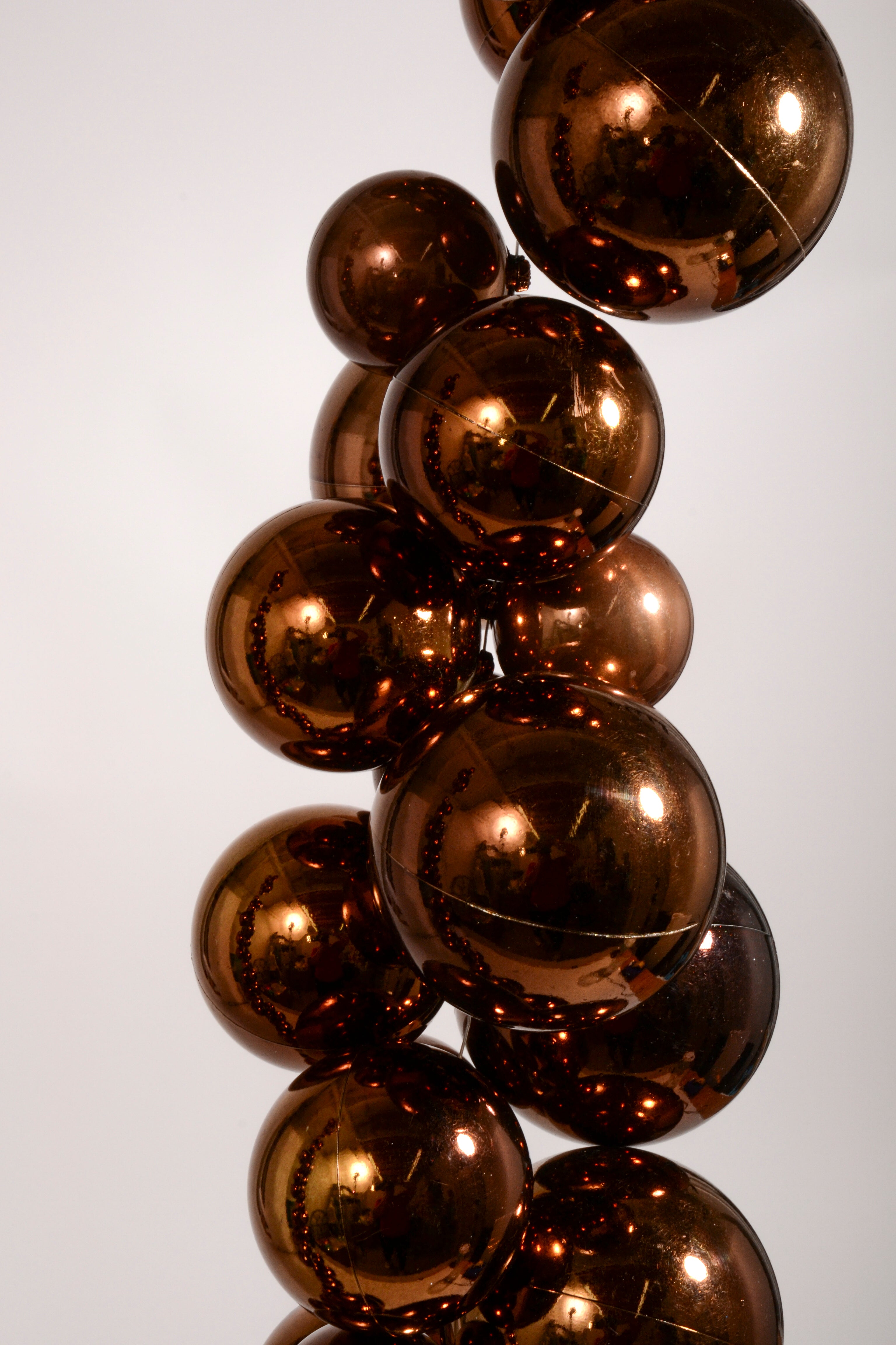8Ft Shiny Matte Ball Garland Chocolate