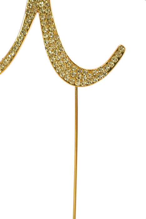 4.75" Rhinestone Monogram Letter "X" Gold