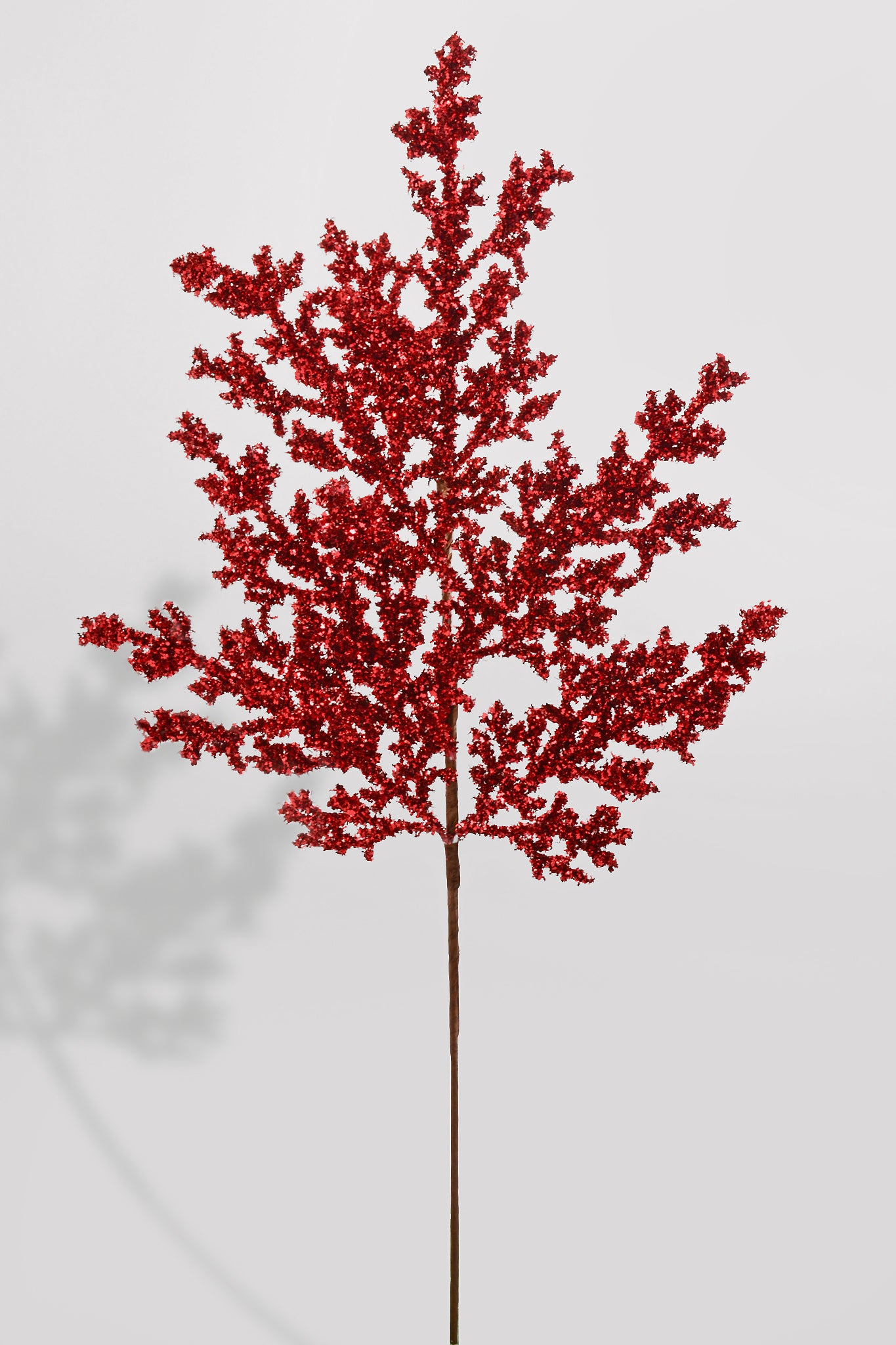 29" Glitter Tinsel Spray Red