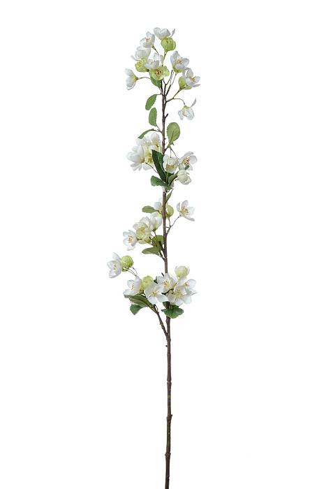 42" Silk Apple Blossom Spray White
