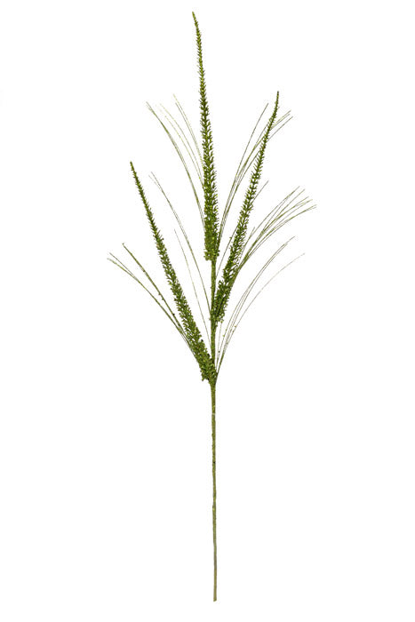 34" Glitter Mica Triple Spike Grass Spray Apple Green