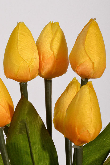 12" Silk Tulip Bush Yellow