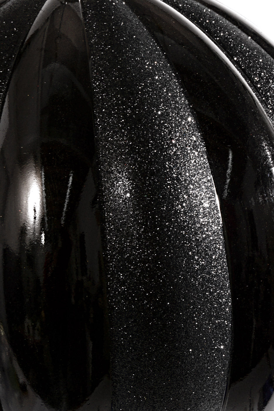 300MM Plastic Shiny Pumpkin W/Glitter Ball Ornament Black