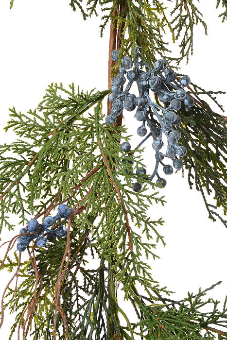 6Ft Juniper Garland With Berry Green/Blue