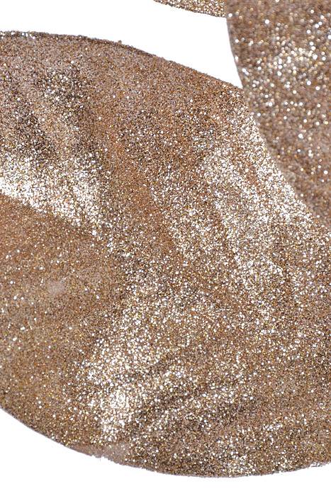 19.5" Glitter Magnolia Leaf Spray Champagne