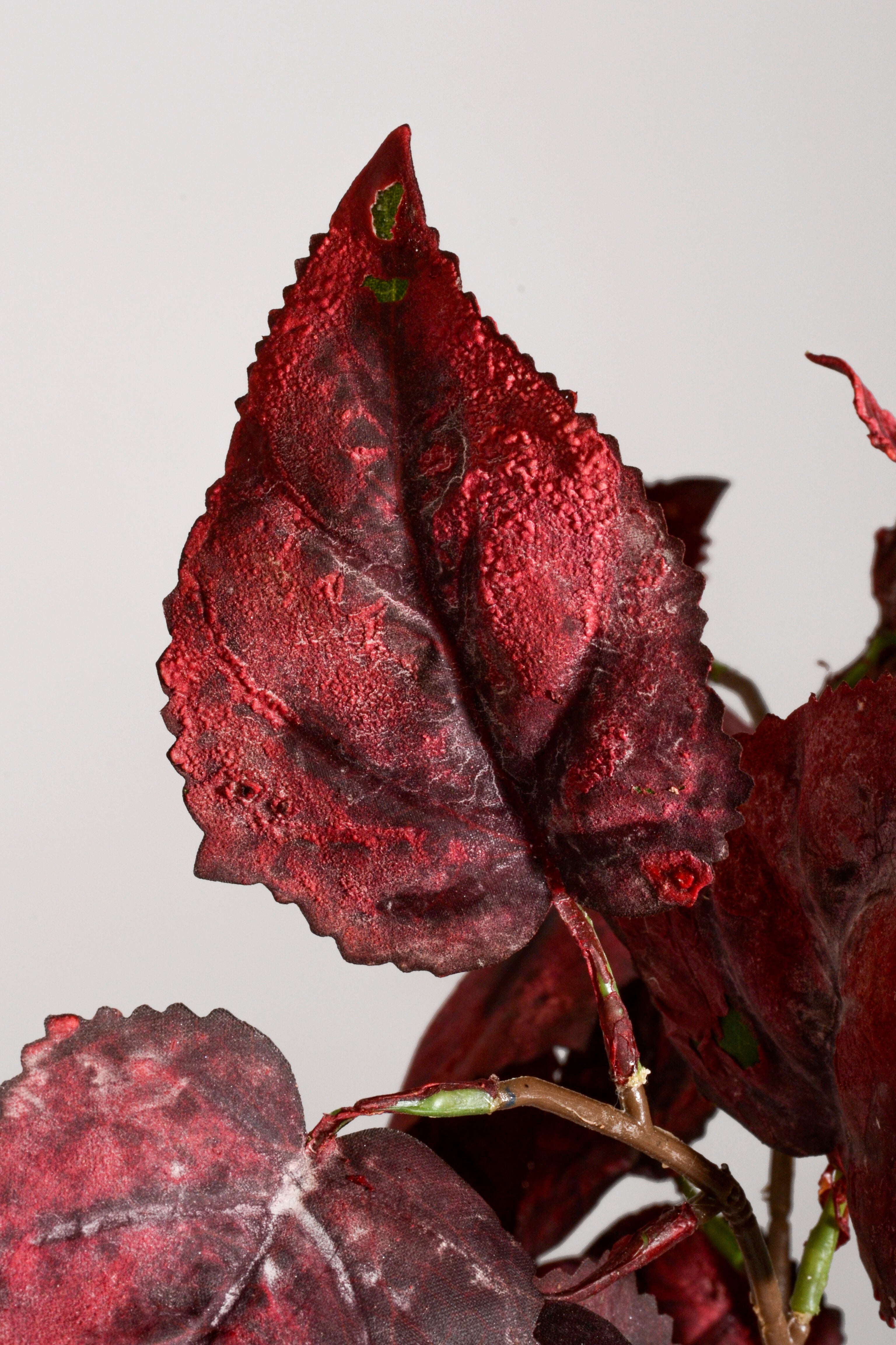 31.5" Artificial Poplar Leaf Spray Burgundy