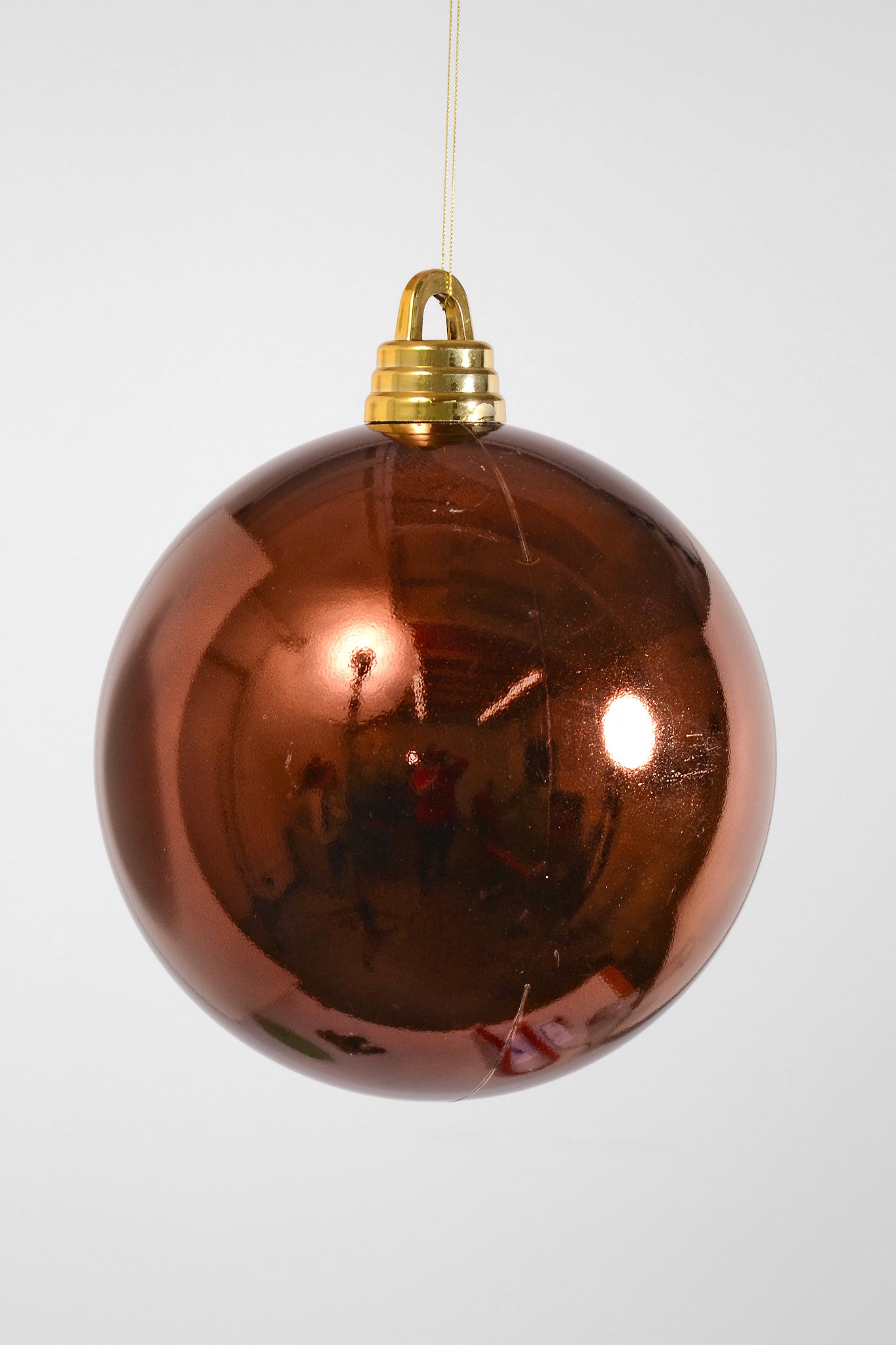 250Mm Shiny Plastic Ornament Ball Ornament Brown