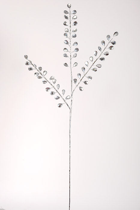 28.5" Crystal Bead Spray Silver