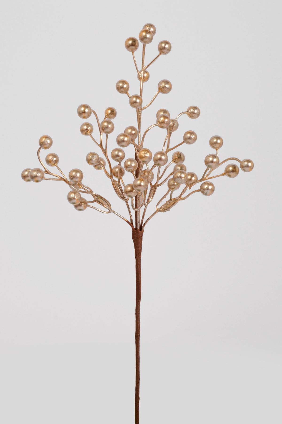 15" Metallic Berries Stem Champagne