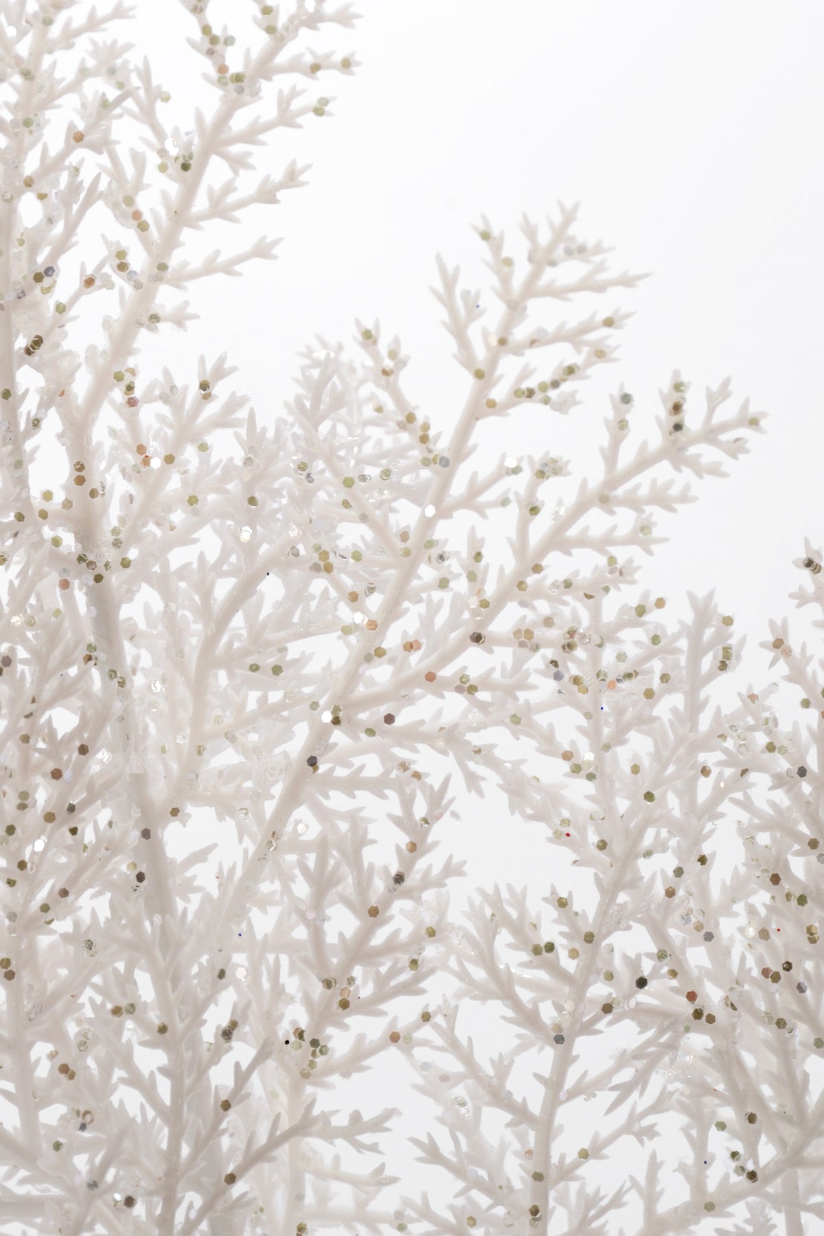 26" Glitter Pine Stem White