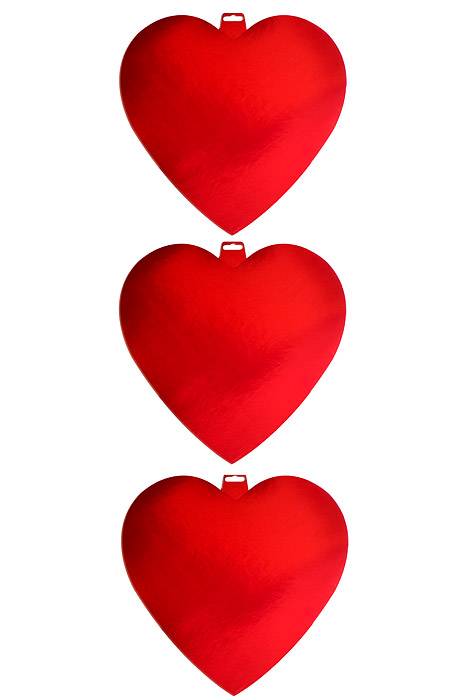 15" Foil Heart Cutout Red Pkg/3