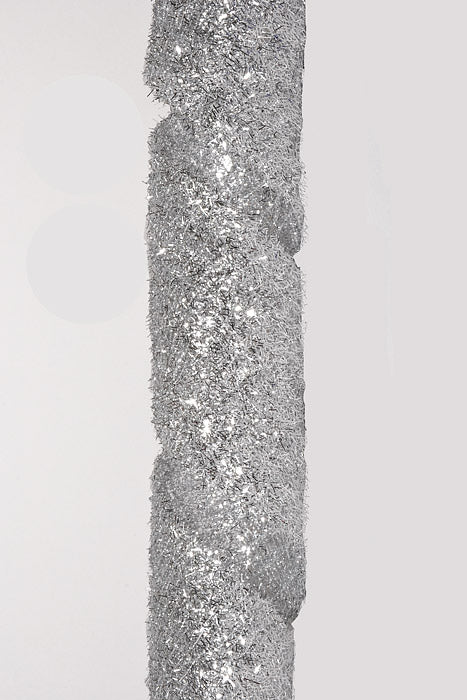 4" X 10Yds Wired Long Confetti Metallic Ribbon Silver