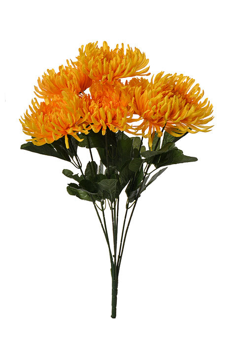 21" Silk Chrysanthemum Bush Yellow