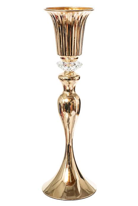 22" Metal Candle Holder/bouquet Stand Gold