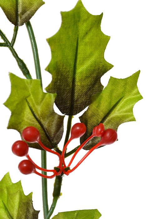 6 Ft Holly & Berry Garland Green/Red
